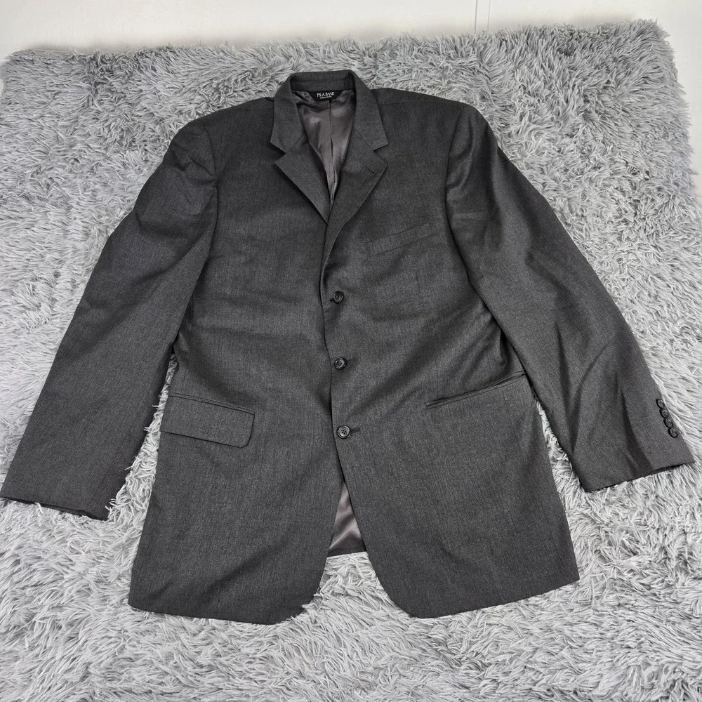 Jos A. Bank Mitchell Signature 44L Gray 3 Button Single Vent Blazer Sport Jacket